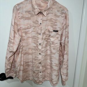 Calvin Klein Jeans Pink Camouflage Button Down Shirt